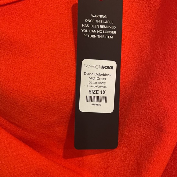Fashion Nova Orange block dress - Picture 4 of 4